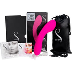 The Swan Wand comes with a manual, clear stand, satin storage pouch, charging cable and beautiful swan storage box.