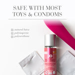 Safe with most toys & condoms.