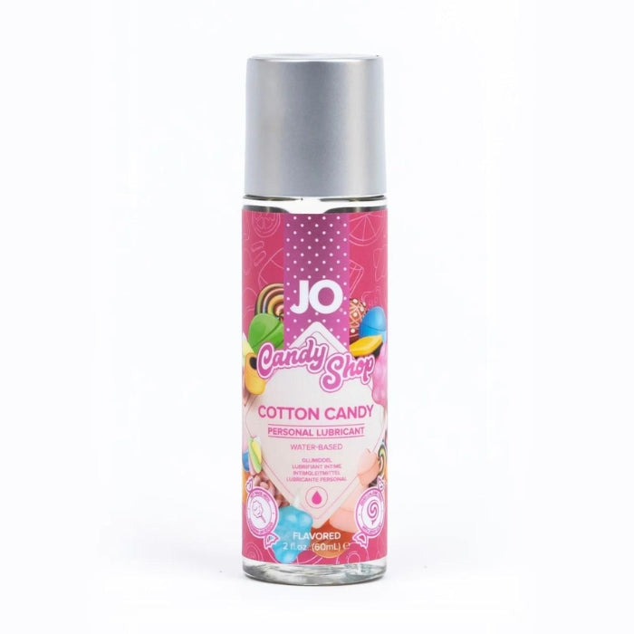 JO Cotton Candy flavored lubricant from the Candy Shop collection lets you enjoy the playful flavors of sweet candies and familiar desserts. Featuring a water-based formula and the flavor of spun sugar, its sensual, comforting glide and silky-smooth feel are perfect for any intimate moment, particularly oral play. And when you’re done, it cleans off easily and leaves your skin feeling soft and moisturized.