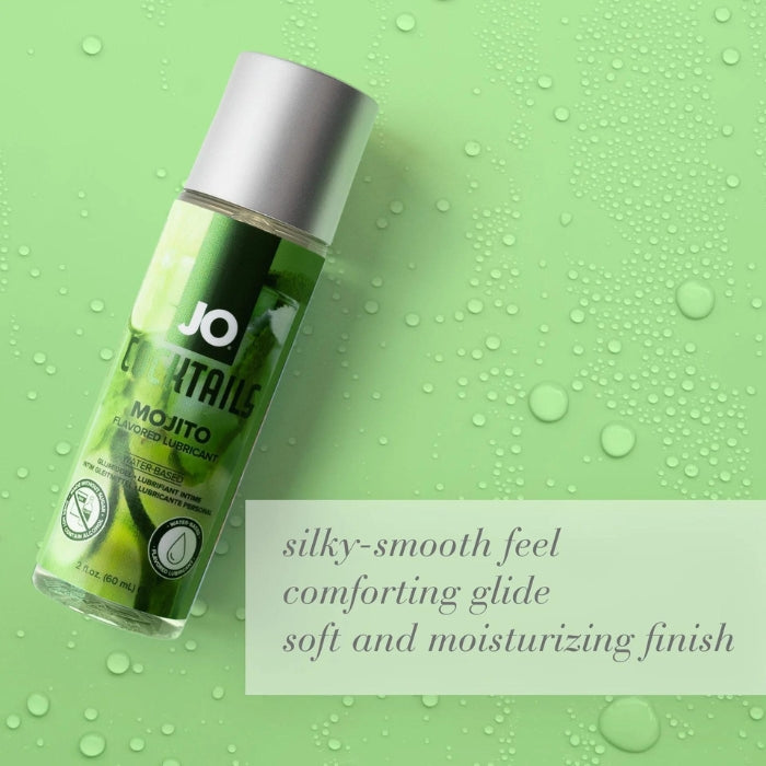 Adult fun meets adult flavors in this Mojito water-based Cocktail inspired flavored lubricant. The sensual, comforting glide and silky-smooth feel are perfect for any intimate moment, particularly when transitioning from oral to other types of play. And when you’re done, it cleans off easily and leaves your skin feeling soft and moisturized. Available in Pina Colada, Sex on the Beach, and Mojito, as well as our newest additions to the line, Mimosa, Cosmopolitan, and Mai Tai.
