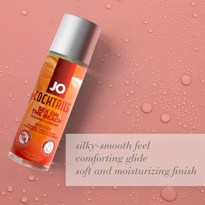 Adult fun meets adult flavors in this Sex On The Beach water-based Cocktail inspired flavored lubricant. The sensual, comforting glide and silky-smooth feel are perfect for any intimate moment, particularly when transitioning from oral to other types of play. And when you’re done, it cleans off easily and leaves your skin feeling soft and moisturized. Available in Pina Colada, Sex on the Beach, and Mojito, as well as our newest additions to the line, Mimosa, Cosmopolitan, and Mai Tai.