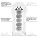 The Disposable masturbator Original Vacuum Cup XTR from Tenga comes in a discreet cup and is now available in White = Gentle with a smoother, detailed texture for particularly gentle stimulation. The gentle or strong penis massage can be upgraded with an exciting, simulated sucking effect thanks to the innovative vacuum opening.