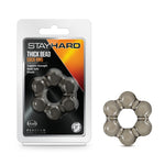 The Stay Hard Thick Bead Cock Ring feels good, looks sexy, builds pressure, and expands your orgasmic possibilities. It’s also stretchy, easy to put on, super comfortable, and reusable. Made of premium Thermoplastic Elastomers TPE.