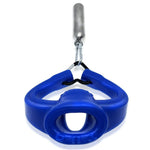 Blue Silicone ballstretcher with pull-down attached rubbery “wings” designed to add hanging weight, but with more accuracy and comfort than most pulldown ballstretchers. Included - a carabiner clip that connects the two wings so the weight(s) you add stay centered directly under the ballsack. Height: 1.5 inch / 39 mm, Inside diameter: 0.65 inch / 17 mm.