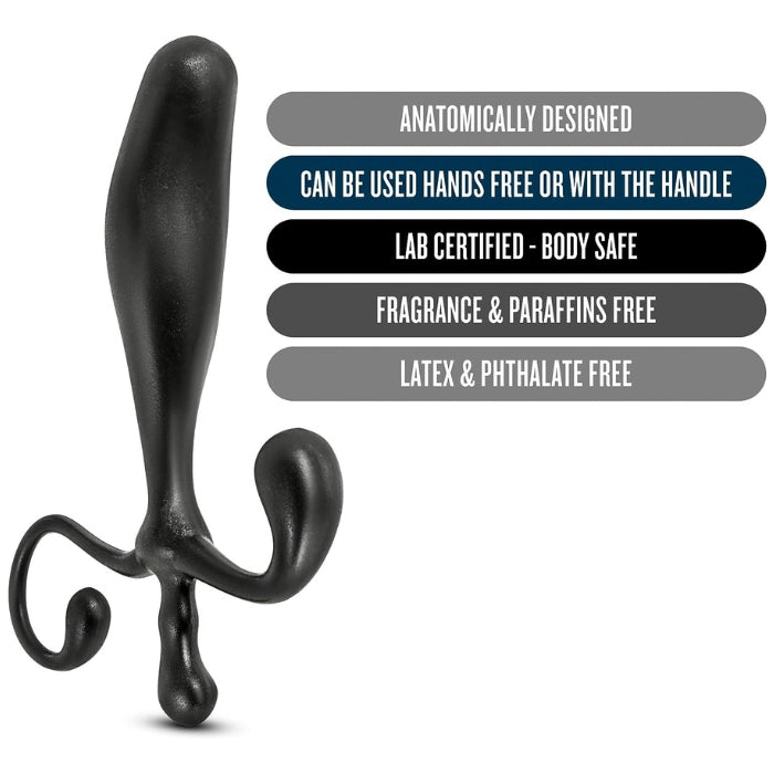 VX1 Prostimulator is anatomically designed, can be used hands free or with the handle, made from body safe silicone, body safe & paraffins free, latex & phthalate free.
