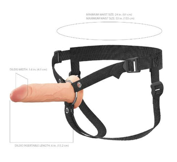 Dark Fantasy X-Tensions Elite Hollow Strap On Dildo 6 inch Light