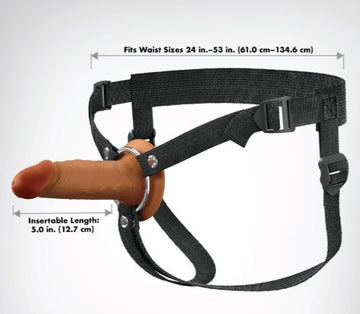 Dark Fantasy X-Tensions Elite Hollow Strap On Dildo 5 inch Dark