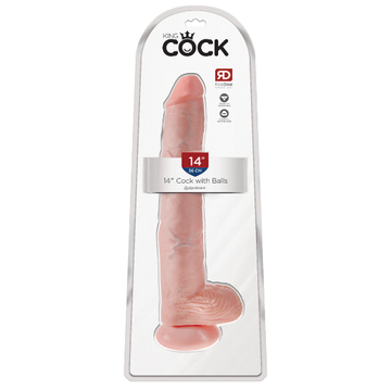 King Cock 14 inch Light Dildo with Scrotum
