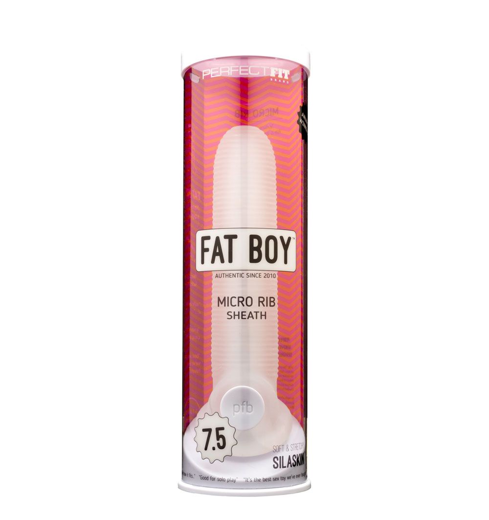 Fat Boy micro rib sheath packaging on a white background