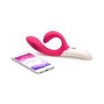 We Vibe Nova Vibrator has dual shafts with motors in both, vibration patterns to tickle the g-spot and clitoris. The flexible shaft for the clitoris never leaves the spot even when the internal shaft is fully penetrating. Rechargeable and 100% waterproof. We-connect control with your smartphone no matter the distance. You can connect more than one We-Vibe toy on your app and let the games begin.