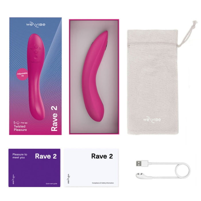 We-Vibe Rave 2 is a powerful, customizable vibrator that targets both the G-spot and sensitive vaginal opening for a truly mind-blowing orgasm. Its unique pleasure shape means a simple twist of the toy creates intense sensations, while the adjustable hinge provides a firm, comfortable grip – and the perfect angle to massage the G-spot. Dual motors,10+ vibration modes, We-Vibe app-enabled and waterproof.
