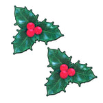 Christmas Winter Holly with Red Berries Nipple Pasties by Pastease are hand made of soft form fitting glitter velvet material that forms seamlessly to curves and resists wrinkling over hardening nipples. Just peel and stick these Christmas Holly Pasties on clean, dry skin! All Pastease pasties feature latex free, medical grade, waterproof adhesive that stays securely in place for as long as you like and until they are gently removed.