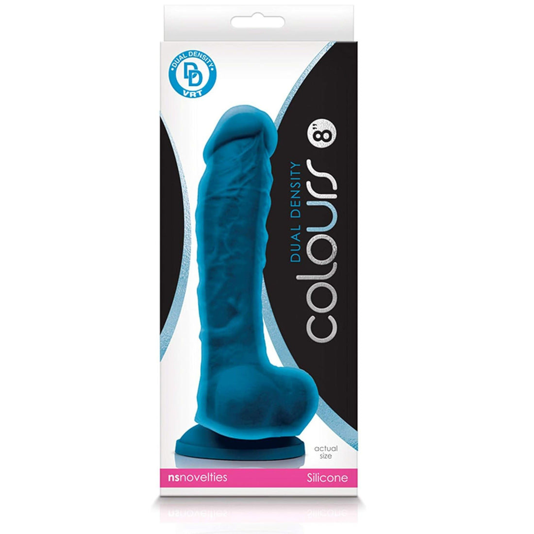 Colours Blue Dildo with Scrotum 8 Inch