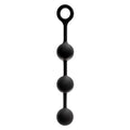 Large black silicone anal beads with 4 spherical beads and looped top