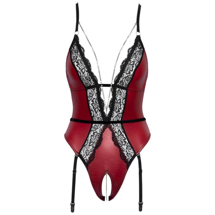 Lady Jane Adult Sex Shop | Abierta Fina Crotchless Teddy Black/Red