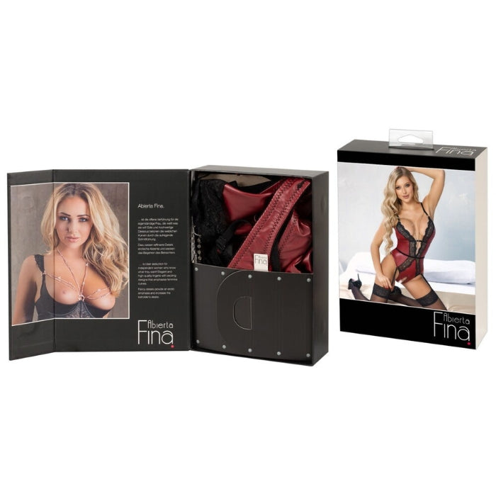 Lady Jane Adult Sex Shop | Abierta Fina Crotchless Teddy Black/Red