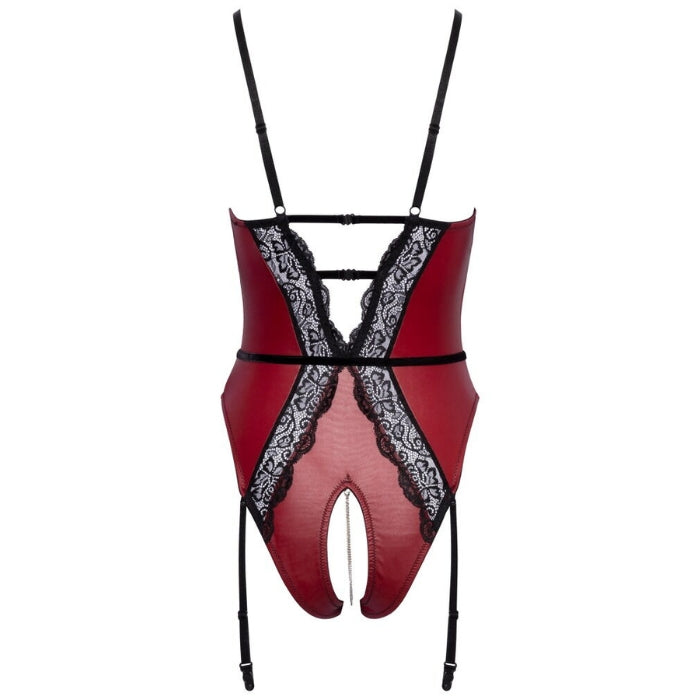 Lady Jane Adult Sex Shop | Abierta Fina Crotchless Teddy Black/Red