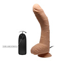 11 inch dildo vibrator Alex with strong suction-cup base and beige silicone scrotum