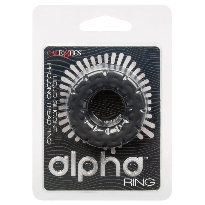 Lady Jane Adult Sex Shop | Alpha Prolong Tread Cock Ring - Black