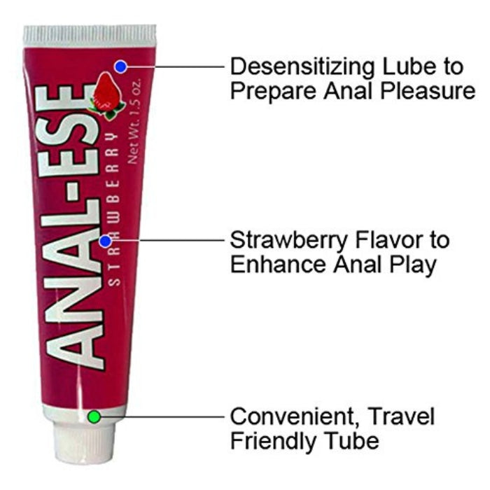 Water-based anal lubricant. Specially formulated with numbing agents for more comfortable anal sex. Made with body safe ingredients. Thick gel consistency allows for greater back door padding. Numbing goes away when cleaned off. For topical use only. TSA approved travel size.