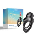 Black silicone vibrating double cock ring with clitoral stimulator from honey play box enhances erection firmness and thrust count