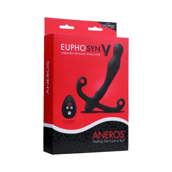 Aneros Eupho Syn V black vibrating prostate massager with remote in box