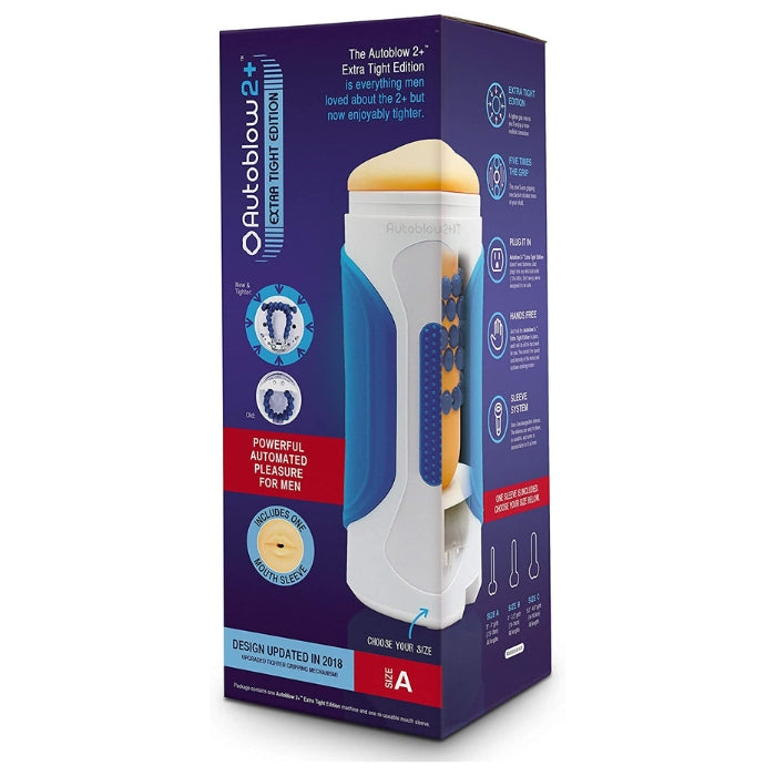 Autoblow 2+ for superior masturbation. It is a revolutionary blowjob masturbator for men. Autoblow 2 series is a great blowjob masturbator. It offers three different sizes-A, B, and C. A size Autoblow series is great for thinner penis, while for regular-sized penis Autoblow B is the perfect fit. At the same time for extreme girth, you can choose C size. It is essential for you to add a sleeve renewal powder to keep a smoother feel of sleeves.