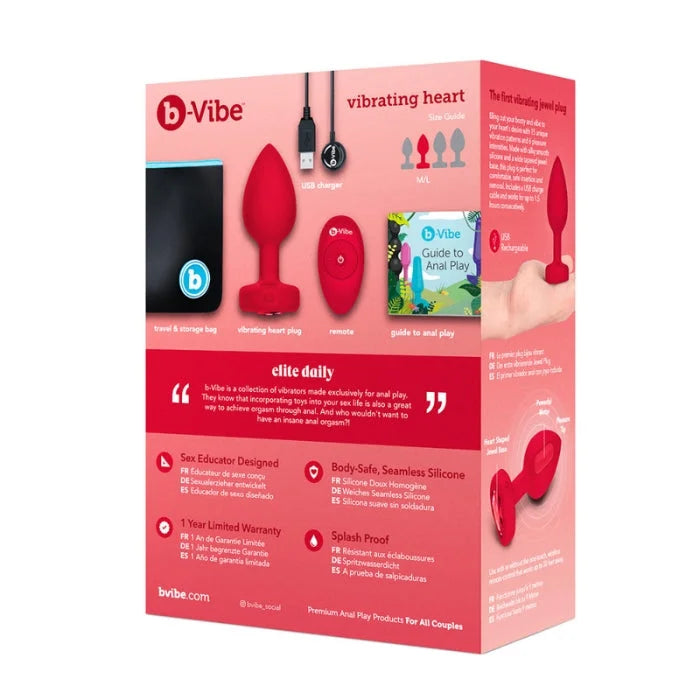 Lady Jane Adult Sex Shop | B Vibe Vibrating Jewel Plug Red