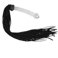 For the beginner Dom or sub looking for a light yet effective whip. The elegant glass handle adds an elegant and classy look. With soft suede threads this item gives enough pain as it gives pleasure.