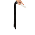 For the beginner Dom or sub looking for a light yet effective whip. The elegant glass handle adds an elegant and classy look. With soft suede threads this item gives enough pain as it gives pleasure.