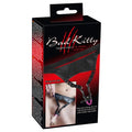 Product packaging for Bad Kitty Labia Clamps with elastic waistband and harness accessory