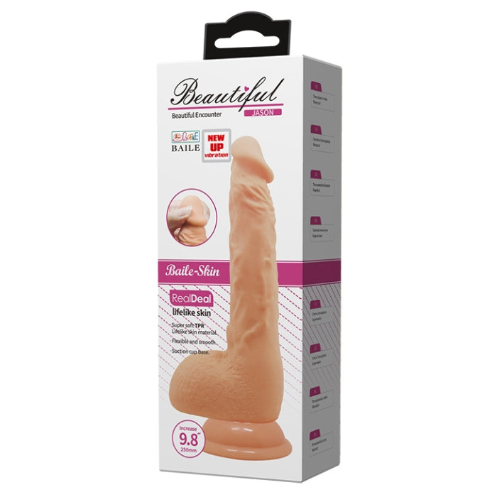 The realistic G-spot curved suction vibrating dildo is a lengthy sex toy that has been designed to feel just like the real thing made from TPR material. The shape of this dildo has been modelled from a real penis so the size, dimensions and features on the toy are completely realistic. With veined textures on the long and curved shaft, round balls with a skin texture and a bulbous head, this lengthy suction dildo is designed to provide amazing sensations.