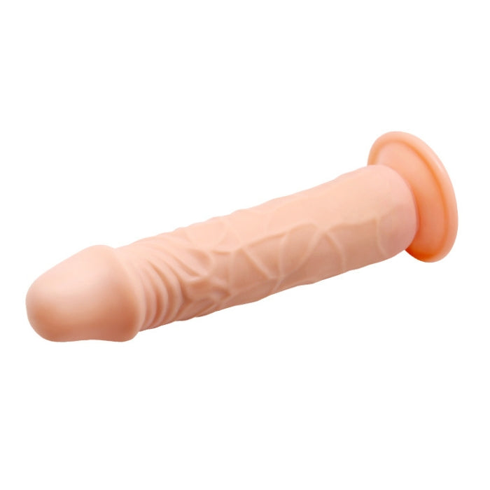 Made of lifelike TPR material, it has a firm, erect core on the inside and a soft, fleshy layer on the outside! The detailed textures of the skin provide even more of the realistic feeling that you are looking for. The powerful suction cup base sticks to nearly any smooth, flat surface and ensures that each dildo is harness compatible for strap on fun.