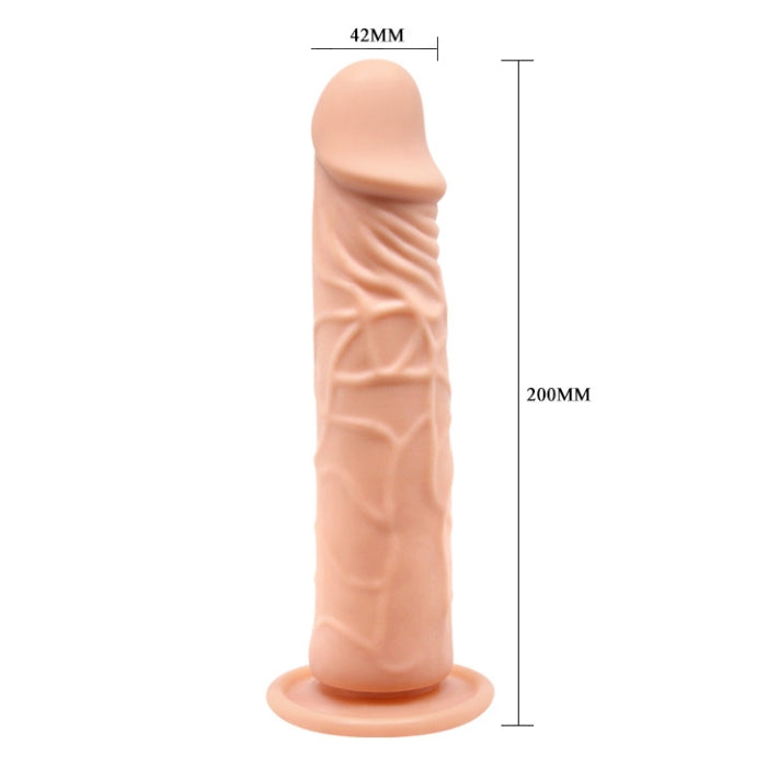 Made of lifelike TPR material, it has a firm, erect core on the inside and a soft, fleshy layer on the outside! The detailed textures of the skin provide even more of the realistic feeling that you are looking for. The powerful suction cup base sticks to nearly any smooth, flat surface and ensures that each dildo is harness compatible for strap on fun.