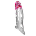 Baile Closed Penis Sleeve - Clear/Pink transparent silicone with glossy pink head
