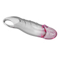 Baile Closed Penis Sleeve clear pink silicone dildo with textured grip