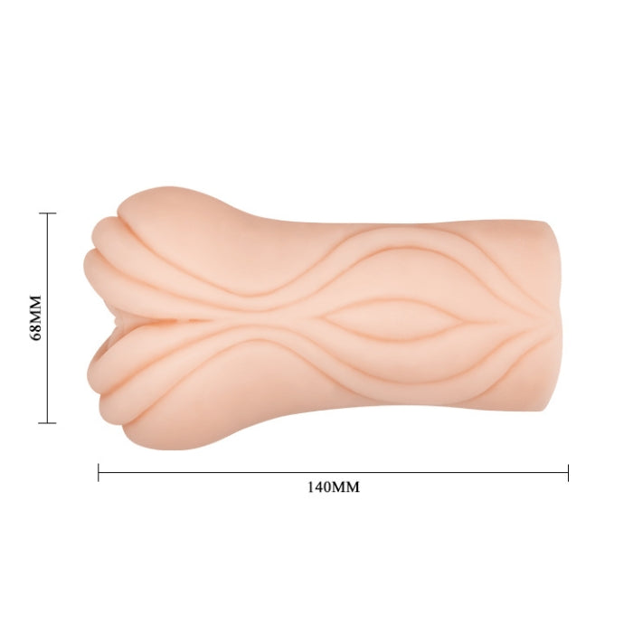 Flesh-colored stretchy masturbator with wavy contours for wildest erotic fantasies