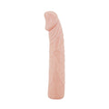 This penis sleeve extends your penis and increases your girth all the way around! Your partner will love the new you. It's lifelike material was developed to mimic the feel of the human body. It warms to body temperature and has just the right amount to give. To enjoy, simply stretch it over your erect penis, trim the base for a perfect fit.