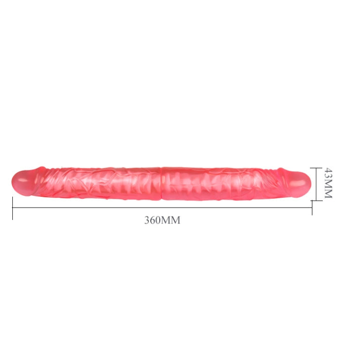 This firm double dildo is ideal for you and your partner to enjoy together and will also work perfectly as a single dildo for solo play. With a gorgeously long and thick shape, this girthy dildo boasts impressive inches for incredibly filling and stimulating sensations. 360mm long by 43mm wide/thick