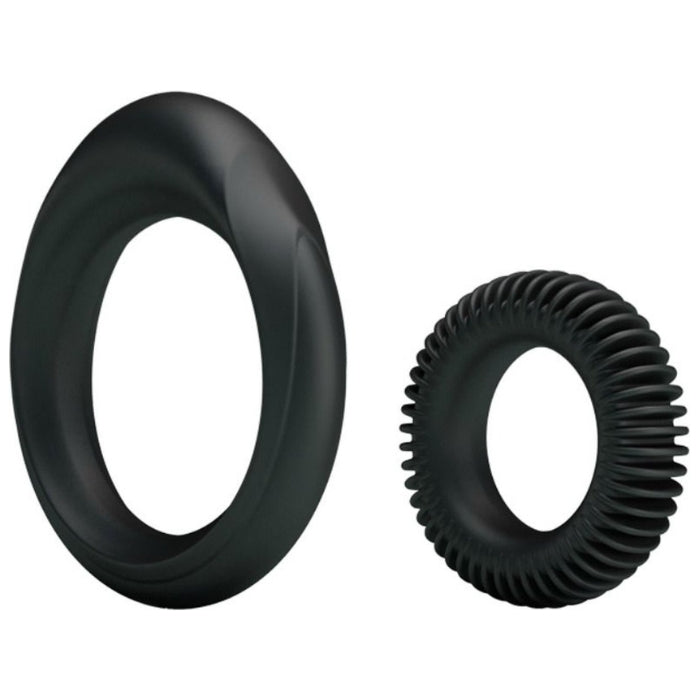 Lady Jane Adult Sex Shop | Baile Manhood Cock Ring Set - Black (2)