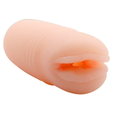 Peach silicone anal plug in Baile Mini Vagina ultra-realistic masturbator