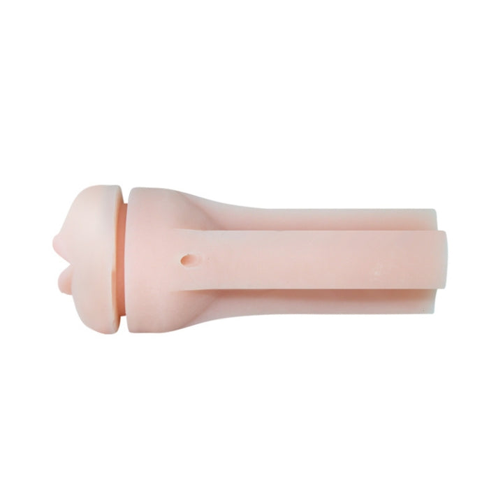 Durable, light and realistic mouth, male masturbator made from TPR material. This masturbator has a ribbed, realistic feeling entrance and inner sleeve for a lifelike sensation. Encased in a compact and light outer shell which gives you full control over your masturbator.