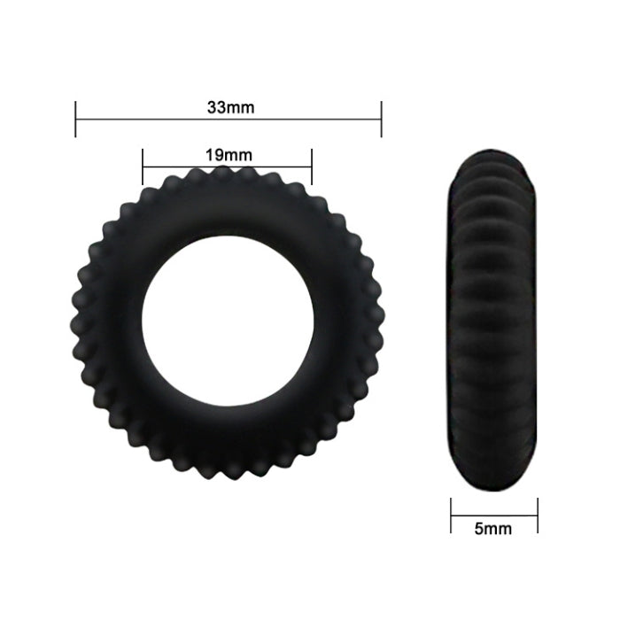 The silicone cock ring is a firm and thick cock ring that will enhance your size, your performance and your orgasms. With this male enhancer toy you will have longer erections than ever before. The material is phthalates free and made from a skin-safe silicone for a firm but flexible hold.