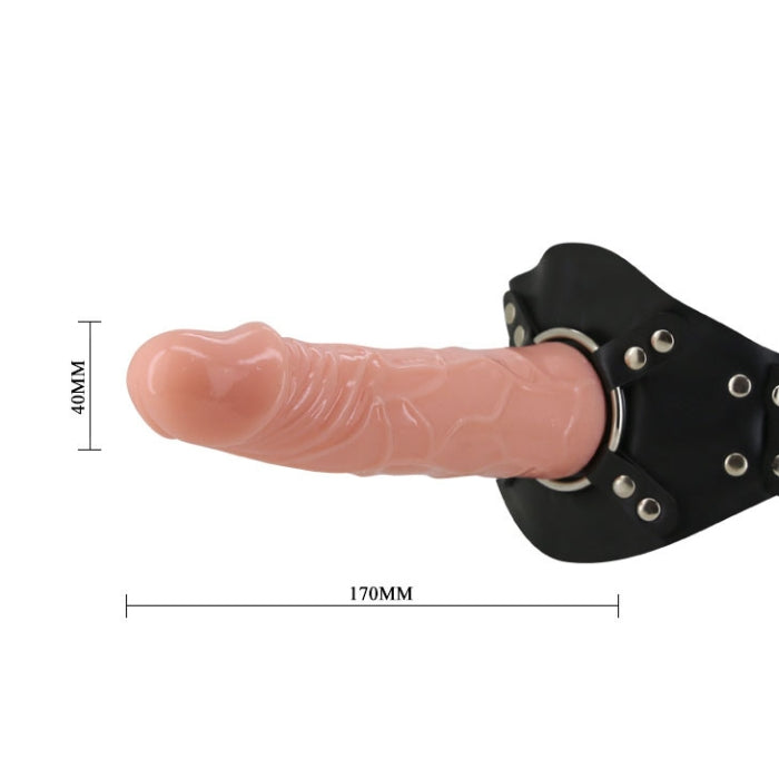 This strap-on toy will adjust to fit securely and comfortably around your thigh. This dildo is realistically shaped with a veined shaft texture and a defined head, providing more pleasure and stimulation. Indulge in a fun new toy that is ideal for all couples.