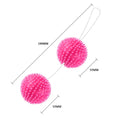 Pink spiky Baile Twin Ball kegel duo with nodules on cord