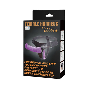 Take your penetrating play to the next level and indulge in a session with our fabulous purple pleasure female dual penetration strap-on. This harness is made to satisfying both your partner and yourself with its smaller dildo placed on the inner panel to stimulate the wearer and then the beaded and curved outer dildo provides gorgeous G-spot or P-spot massage.