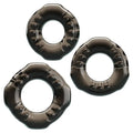 Baile Yvonne Cock Ring Set: 3 black silicone rings with bumps