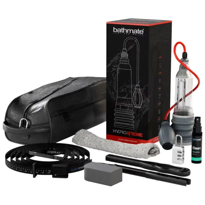 Black leather case for Bathmate HydroXtreme6 penis pump to improve erection