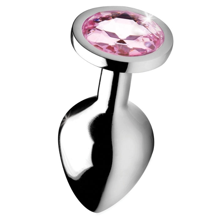 Booty Sparks light Pink Gem Weighted Anal Plug! The weighted base adds a comfortable and satisfying weight. Size small.