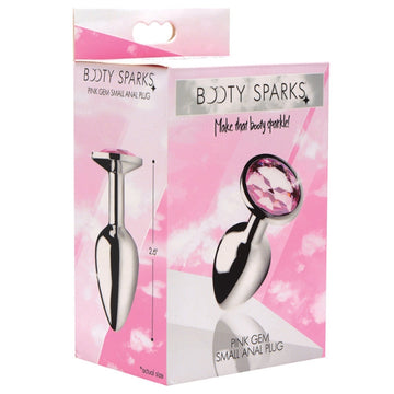 Booty Sparks light Pink Gem Weighted Anal Plug! The weighted base adds a comfortable and satisfying weight